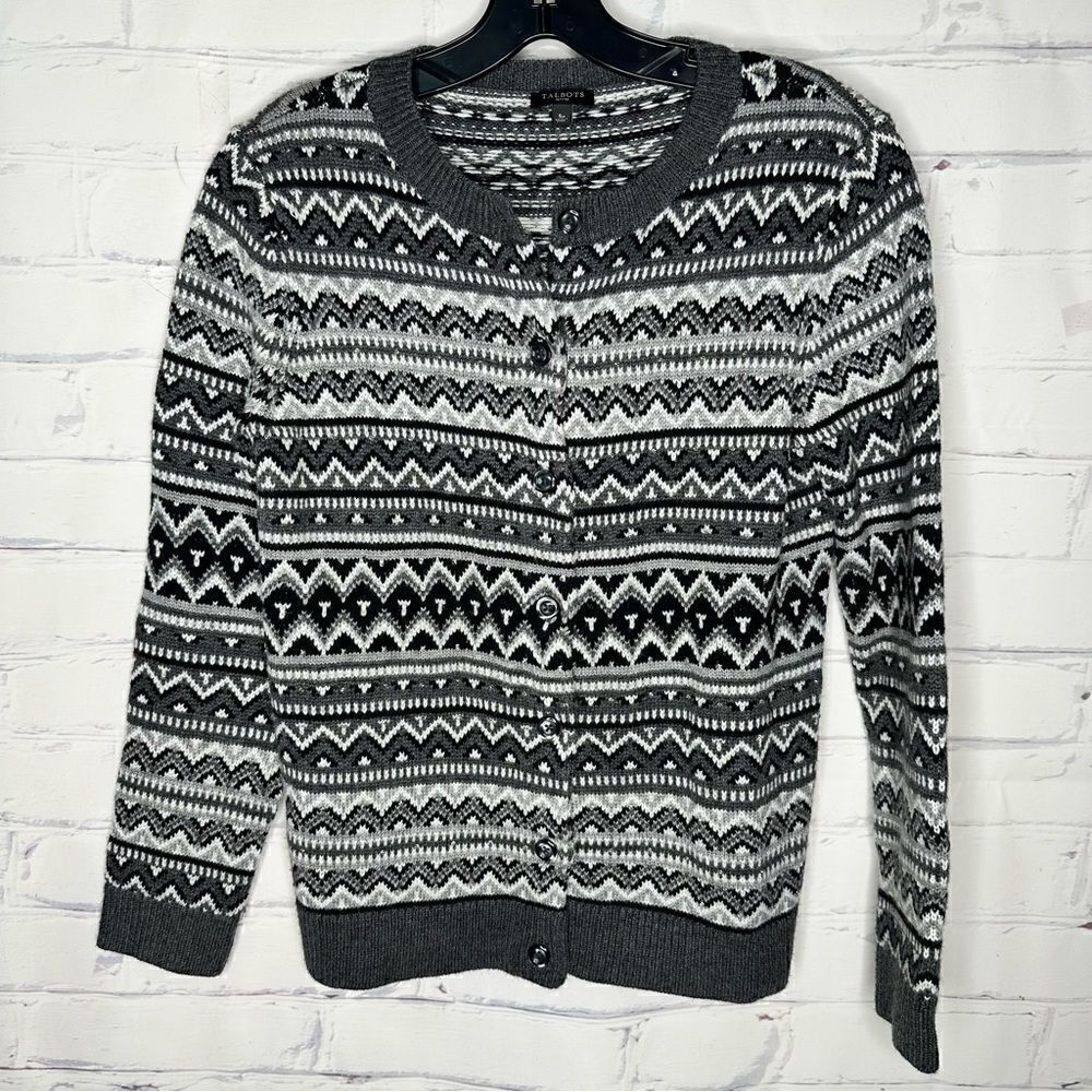 Talbots petite small gray sweater